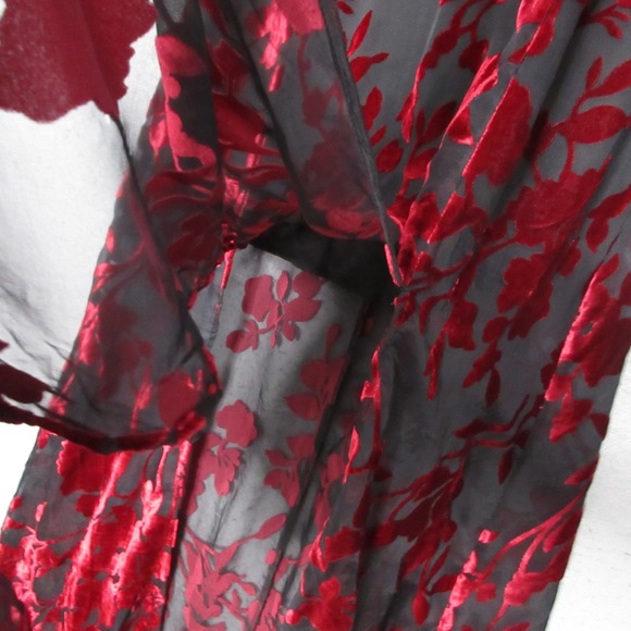 Tobi Dress Small Floral Velvet Burnout Maxi Sheer Y2K Whimsigoth Fairy Vamp Goth - Picture 5 of 12